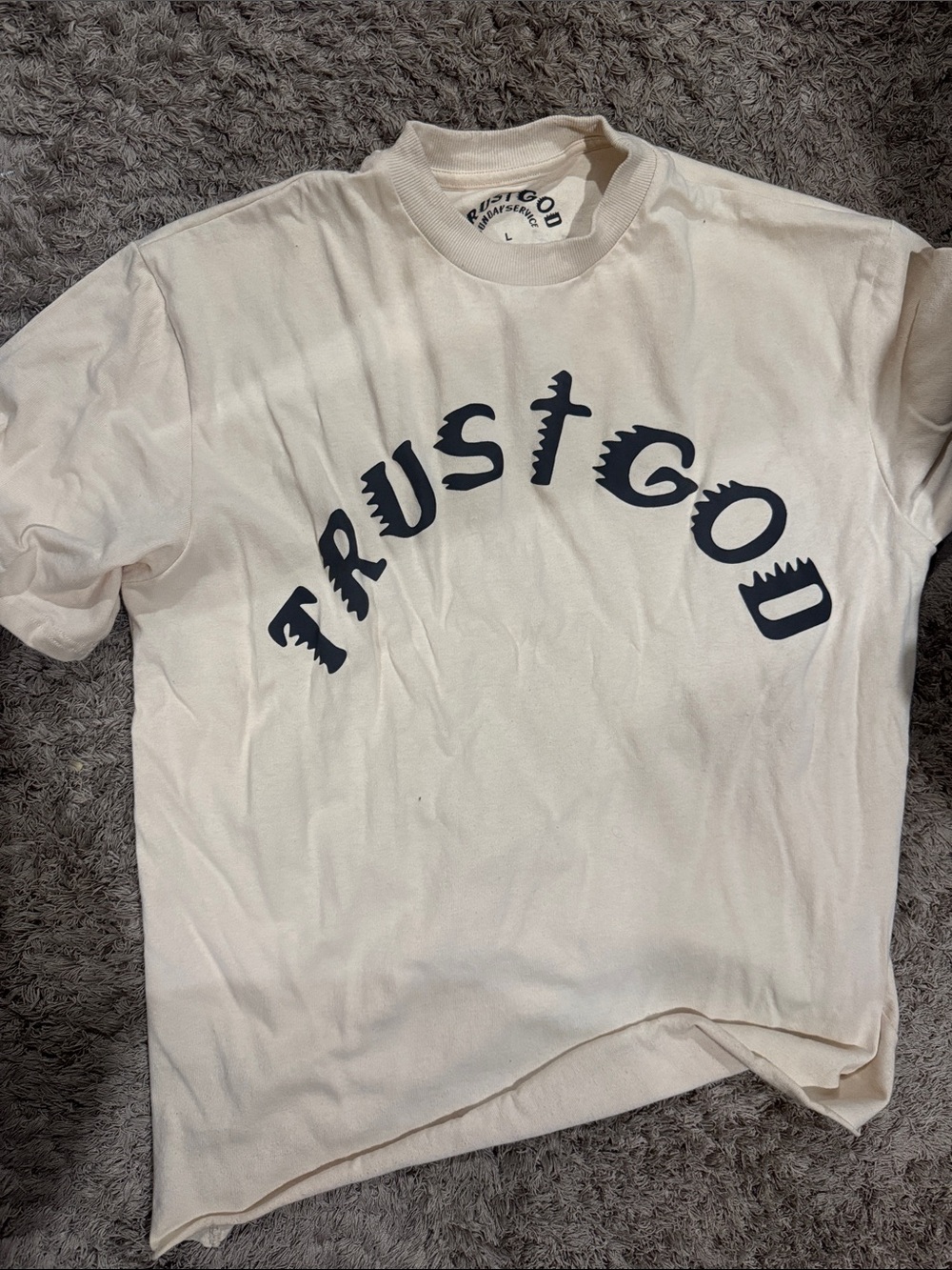 Sunday service kanye west Graphic Tee - Cream with Navy Print